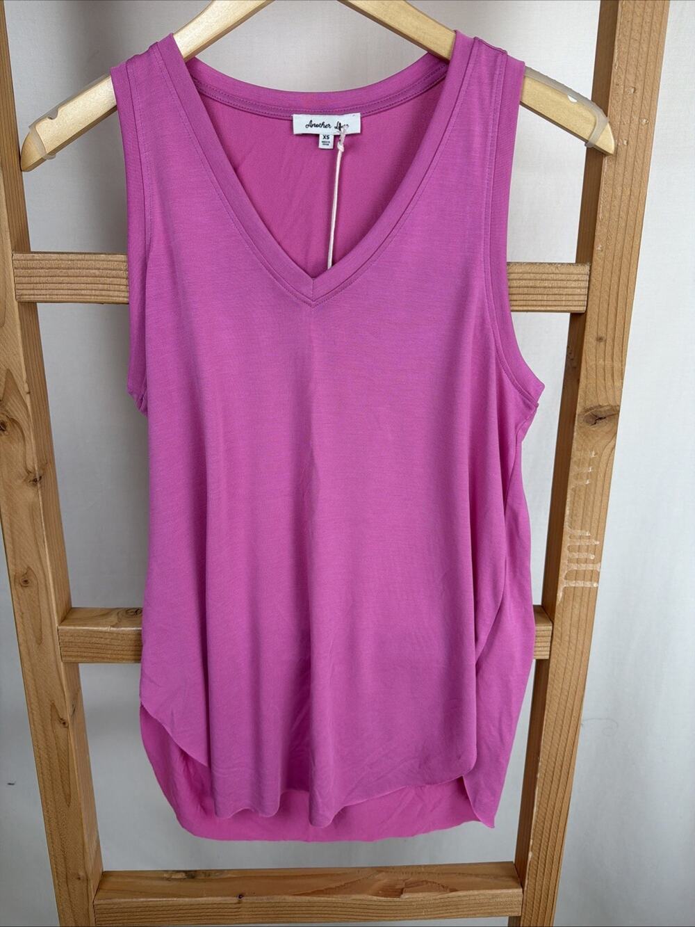 NWT Another Love Dear John Ellis Smooth Pink High Low V Neck Top #1109 Size XS